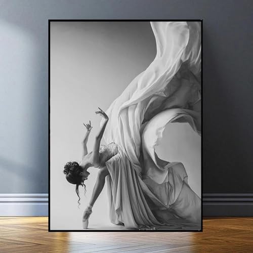 Affiches impressions photo murale de danseuse avec cadre intérieur en bois