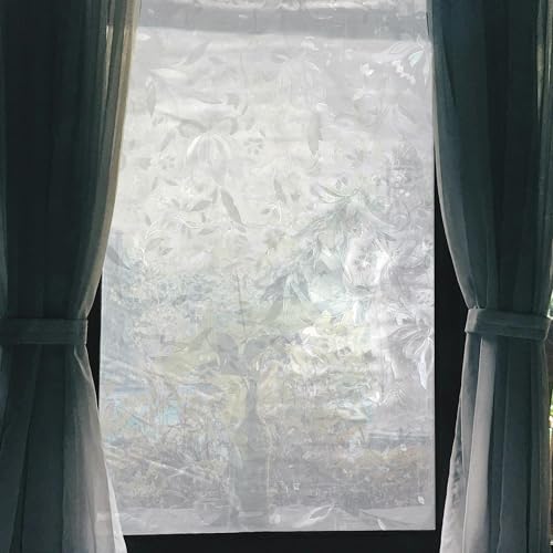 Película para privacidad en ventana con diseño floral, autoadhesiva, 100x45 cm miniatura 1