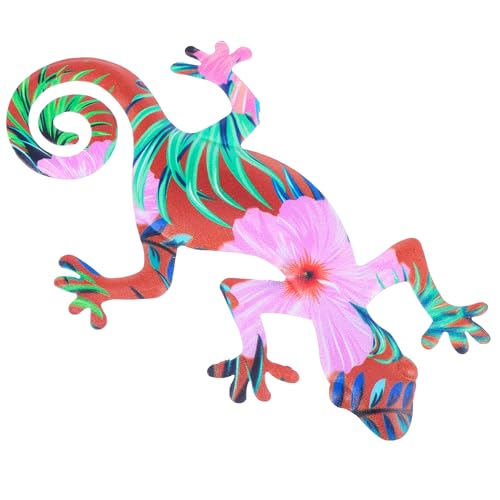 LOORGVEL 鉄製ヤモリ壁飾り 屋内外用アイアンアート オーナメント インテリア壁掛け装飾 ユニークな属製壁掛けアクセサリー