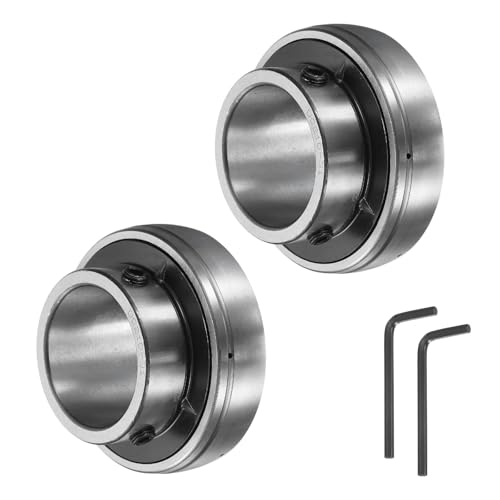 QUARKZMAN 2 piezas de rodamientos de bloque de almohada UC210-31 1-15/16' Unidades de rodamientos de agujero de cromo de acero (GCR15) con carcasa de rodamiento montada en brida con llave