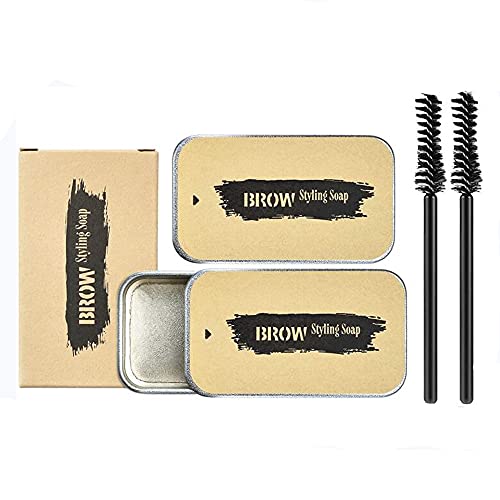 Kit de jabón para cejas de 2 piezas, jabón para peinar las cejas, gel para cejas 4D, gel de fijación de cejas de larga duración, impermeable, tinte de cejas, bálsamo para maquillaje