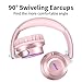 Picun Hydrid Active Noise Cancelling Headphones with ENC, 100H Playing Time with Transparency Mode, Hi-Res Audio & Deep Bass Foldable Wireless Headphones with Mic for Travel, Home, Office (Rose Gold)