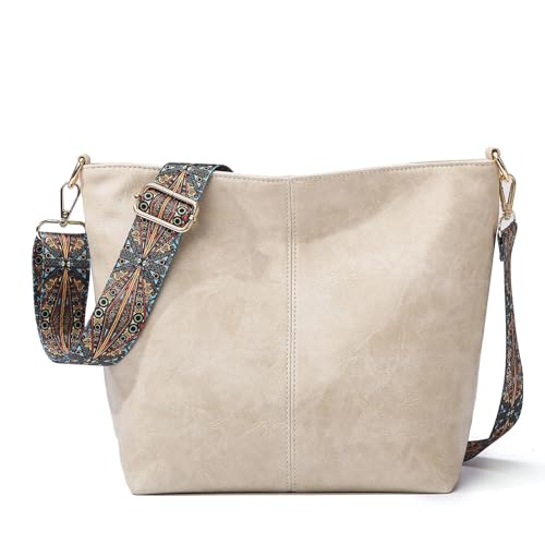 Skyearman Sac Bandoulière Femme Moyen Sac a Main Femmes Bandoulieres en Cuir PU Sac a Main Femme avec Large Sangle pour Voyage Quotidien Travail École...