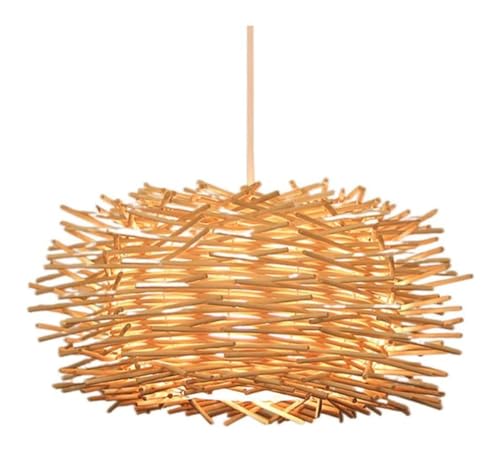 Suspension nid d'oiseau rustique beige pour illuminer vos dîners et moments conviviaux