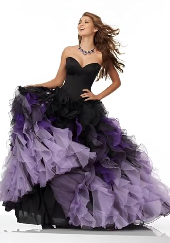 Princess Quinceanera Dresses Ball Gowns Tiered Tulle Prom Dresses for Sweet 15 164