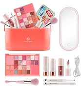 Color Nymph Kids Makeup Set for Teens with LED Mirror, Travel Make Up Kit with Carrying Case for ...