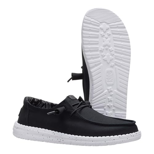 Image of HEYDUDE Wendy Stretch Canvas Slip On Shoes, Black Odyssey Size 12