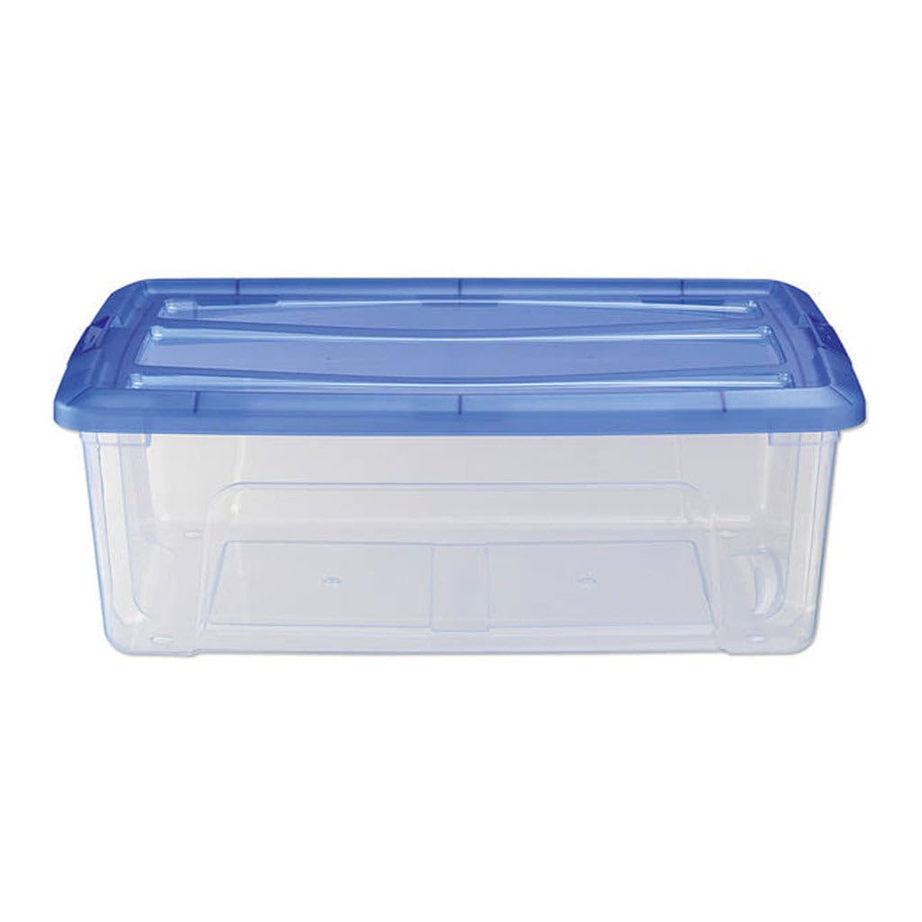 Boîte de rangement 30L Iris Topbox bleu et transparent 57.5x39x20.5 cm