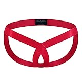 JOCKMAIL Stretch Fashion Jockstraps Seamless Men's Underwear Thong G-string Male Athletic Supporters for Men (as1, alpha, l, x_l, regular, regular, Red)