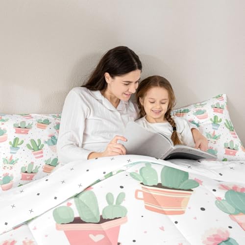 Image of Feelyou Cute Cactus Comforter Set for Girls Kids