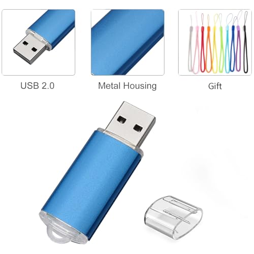 Yaxiny - 10 chiavette USB 2.0 blu Blu 2 Gb