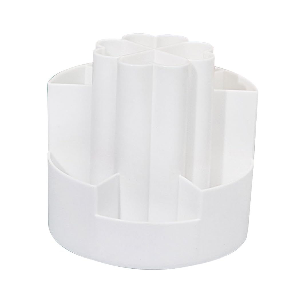 Tnbccxn White Pen Cup, Pen Container Rotatable Desk Makeup Brush Pen Holder Storage Cup Desk Stationery Table Pen(White)