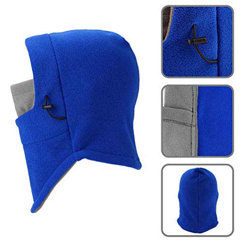YQXCC Kids Winter Hats Balaclava Ski Mask Windproof Warm Adjustable with Fleece Lining Hat for Boys Girls Blue/Gray
