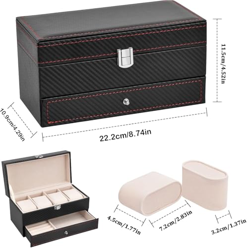 Image of Velvet Three Layer New Vintage Flannel Jewelry Box Earrings Earrings Rings Necklace Bracelets Jewelry Organiser Storage Case With Drawer For Girls Women Dark Green (AB-06)