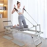 BKDWSK Pilates Reformer con Resorte de Metal Máquina Reformadora de Pilates Plegable Portátil Equipo de Pilates Multifuncional para Estudio y Hogar y el Gimnasio,B
