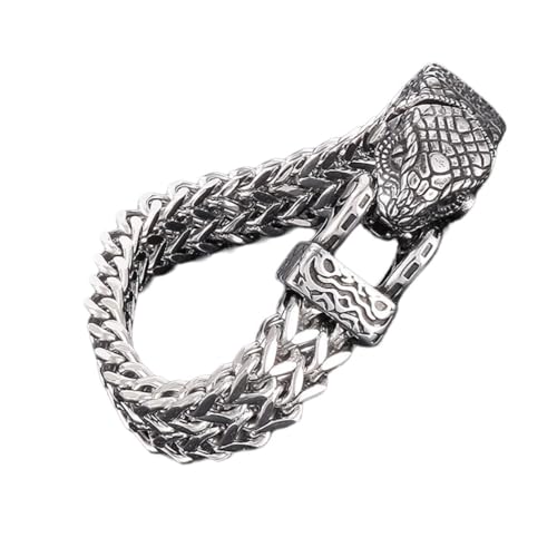 Bijoux punk pour hommes avec chaîne en métallique et pendentif loup