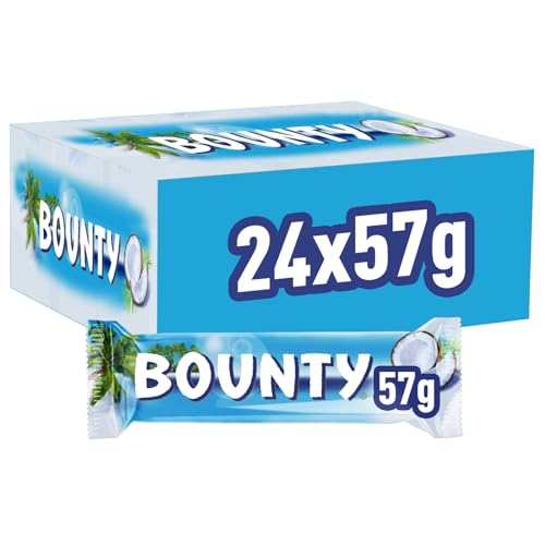 Bounty Duo Chocolate Bars Coconut & Milk Chocolate Bulk Box 24 x 57g Ideal for Gift Snacks or Hamper