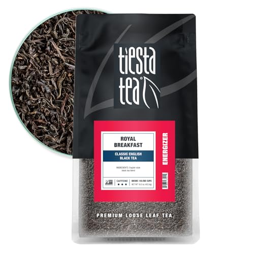 Tiesta Tea - Royal Breakfast, Loose Leaf, Classic English Black Tea, Premium High Caffeine Hot & Iced, Brews up to 200 Cups, 16oz Resealable Bulk Pouch
