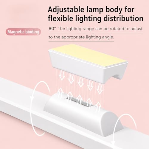 Image of FLYNGO 3 Color LED Rechargeable Touch Lamp, Magnetic Stick-On Cabinet Light USB Charging & Adjustable Brightness for Study, Wardrobe, Closet, Desk, Kitchen, Power Cut (1288-42CM)