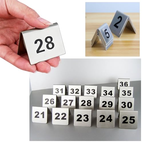 Wielokrotnego użytku Numery Stołu Ze Stali Nierdzewnej 1-50, Sturdy Metalowe Karty Namiotowe Na Wesela i Bankiety, Podwójne Stackable Seat Znaki Do Dekoracji Imprezy Restauracji