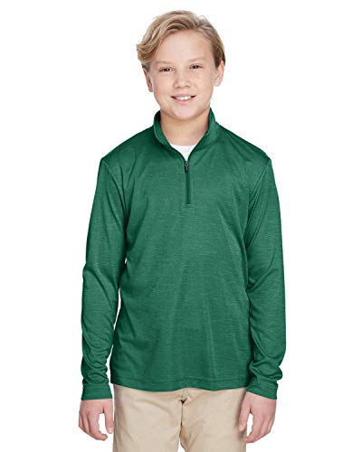 Team 365 Youth Zone Sonic Heather Performance Quarter-Zip S SP FOREST HTHR