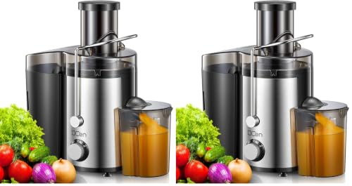 Image of Juicer Machine, 800W Centrifugal Juicer Extractor with Wide Mouth for Fruit Vegetable, Easy to Clean, Stainless Steel, BPA-free (Black) (Pack of 2)