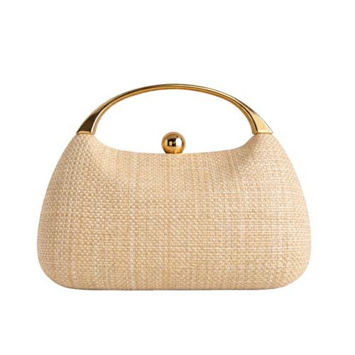 Image of UMREN Straw Clutch Handbags Women Beach Crossbody Hand-woven Summer Purse Wallet Top handle Evening Bag for Wedding Party