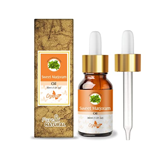 Image of Crysalis Pure Natural Undiluted & Organic Standard Sweet Marjoram(Origanum Majorana) Essential Oil Steam Distilled Calming &Warming Diffuser Oil Manages Skin Issues Snoring & Sleep Aromatherapy-30ML