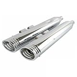 SHARKROAD Slip On Mufflers 4' Exhaust Pipe for Harley Touring 2009-2016 Bagger Pair Chrome-HDMF-409520CC