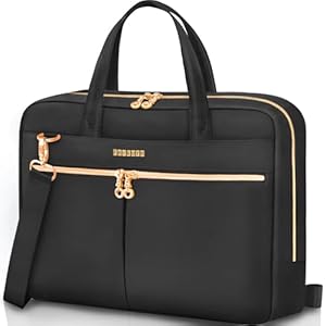 Ferkurn Laptop Bag Case 17 17.3 inch for Women Men Compatible with HP OmniBook Pavillion,Acer Aspire Nitro,IdeaPad,Precision,ASUS Vivobook,MSI,LG, Slim Strap Messenger Briefcase Computer Bag, Black