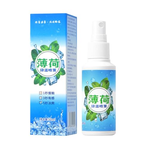 Peppermint Cooling Spray - 50ml, Portable Long Lasting Hydrating Skincare,