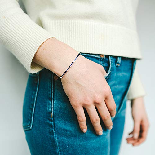 Stacking Created Sapphire Bangle Sterling Silver With Double Saftey Lock Clasp3