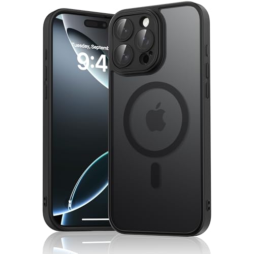 Image of Tobfit Magnetic Case for iPhone 16 Pro Max Compatible with Mag Safe, Translucent Matte Back Slim Shockproof Phone Cover for iPhone 16 Pro Max