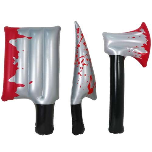 3Pcs Bloody Halloween Inflatable Weapons Prop,Bloody...