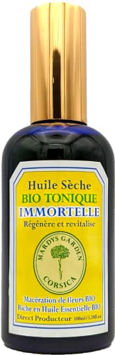 Aceite Revitalizante Immortelle 100ml - BIO / ORGÁNICO - Multiusos para Cabello, Cuerpo y Cara - Aceite Seco rica di Mirto y Siempreviva Amarilla - De Córcega