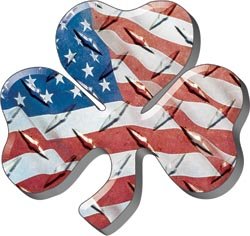 Firefighter Luck Shamrock Decal - American Flag - 2