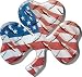 Firefighter Luck Shamrock Decal - American Flag - 2" h - REFLECTIVE