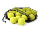 Aspect Practice Tennis Balls, 12 Pressure Less Training Exercise Tennis Balls with Easy Transport bag, Soft Rubber Tennis Ball Perfect for Beginners Training Lessons Pet Dog Playing Balls