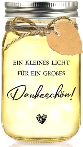 Hiipeefeel Dankeschön Geschenke Klein LED Flaschenlicht Danke Geburtstag Geschenk für Frauen Mama Oma Freundin Lehrerin Erzieherin Abschiedsgeschenk Kollegin kollegen