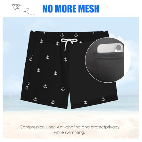 Mens Swim Trunks with Compression Liner 6 Inch Swimming Shorts Stretch Beach Shorts Quick Dry Swim Short3