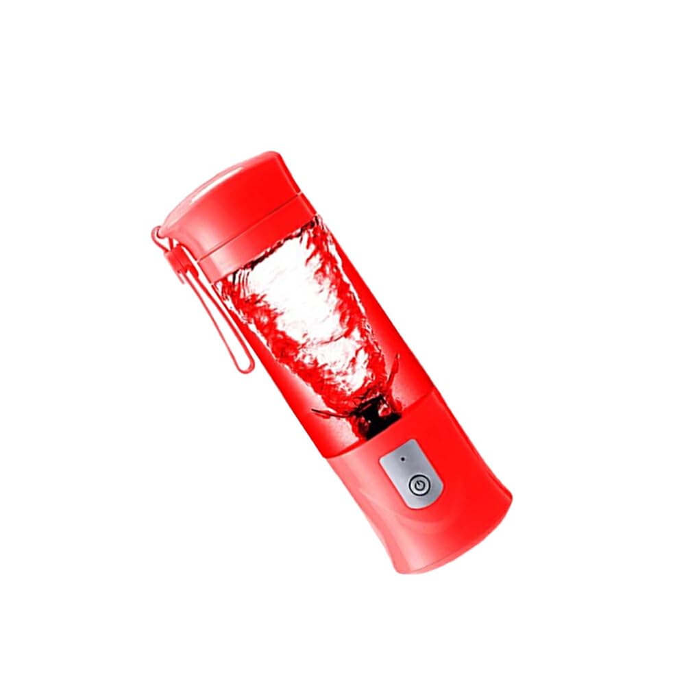 Exprimidor eléctrico de Frutas y Verduras, licuadora de Velocidad rápida, Taza para Viajar, Senderismo, Fitness, batidora de Leche inalámbrica, Rojo