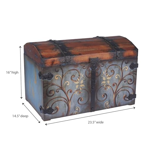 Household Essentials 9502-1 Vintage Wood Storage Trunk, Large thumb #2