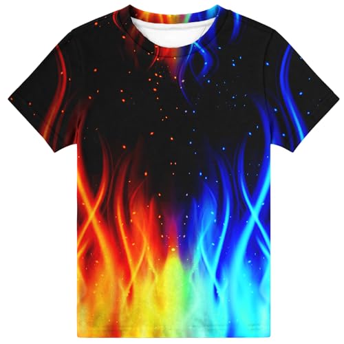 Image of Hgvoetty Boys Girls Graphic T-Shirts Kid 3D Casual Tops Tees for 6-16 Years | Youth Novelty Shirts, Bright Eye-Catching Design, Lightweight and Soft Material, Suit for Daily Sport, Party and School Wear