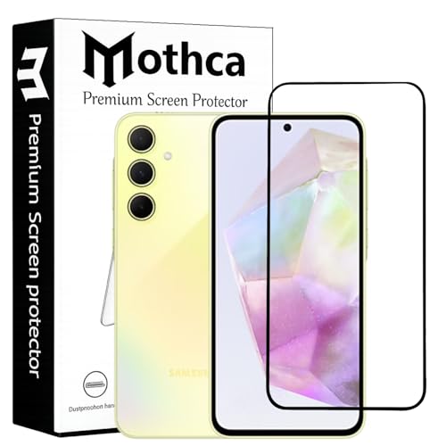 Image of Mothca Military-Grade Tempered Glass Screen Protector Compatible for Samsung Galaxy A35 / A55 / M35 with Edge to Edge Coverage - Case Friendly, Anti-Scratch & Bubble-Free Installation Kit