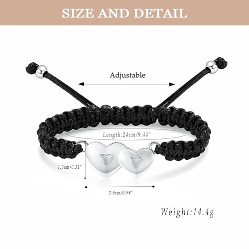 QGJNSGC Double Heart Cremation Bracelet for Women Urn Ash Bracelet Forever in My Heart Urn Memorial Jewelry for Loss of Loved Ones Pet Funeral Keepsake Gift (Silver) - Image 2