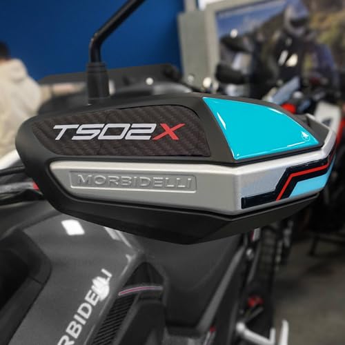 Stickers 3D moto protège-mains carbone : protégez votre Morbidelli T502X en roadtrip