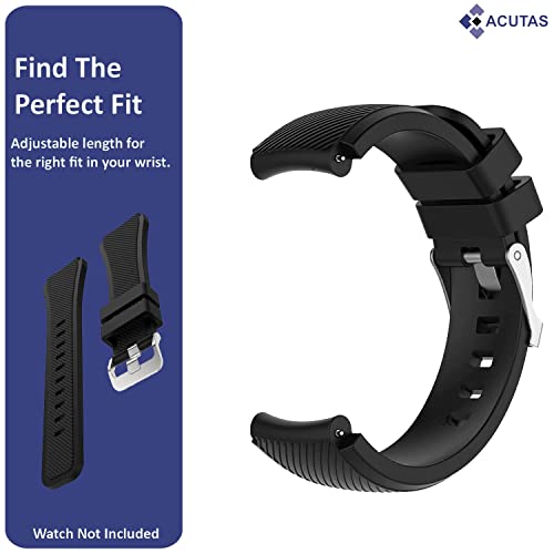 Image of ACUTAS Silicone 22mm Sports Band Soft Silicone Wristband Compatible for Fossil Gen 5 | Fossil Gen 5E | Fossil Gen 6 44mm Smartwatch (Black)