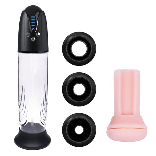 Penispumpe Elektrische Penis Pumpe Mit 4 Intensitäten Und 4 Saugenmodi Vakuumpumpe Für Penisverlängerung Penispumpen Masturbator Mit Silikonhülsen Und Taschenmuschi LZYLWC