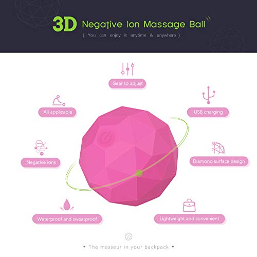 Electric Vibrating Massage Ball, 2-Speed Fitness Yoga Pilates Physical Therapy Massage Roller To Fight Sore Muscles,Washable Negative Ion Vibration Massages Ball For Muscle Recovery(Red) #TOP1