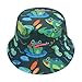 ZLYC Unisex Cute Print Bucket Hat Summer Travel Fisherman Cap for Women Men Teens (Frog Pond Green)